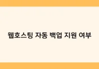 웹호스팅 자동 백업 지원 여부 썸네일