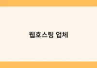 웹호스팅 업체 썸네일